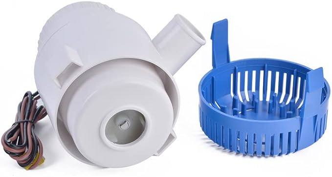 12V Bilge Pumps for Boats-3700 GPH 3-3/4"(40mm) Outlet High Flow Rate Manual Bilge Water Pump,Submersible Boat Accessories,Electric Marine Equipment Waterproof Reset