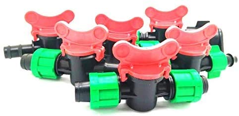 (50-Pack) Drip Irrigation Tubing 1/2" Universal Shut Off Valve - Perma Connector Barbed Locking Fitting - Fits All Brands 16-17mm Drip Tape & Tubing (50, Shut Off Valve)