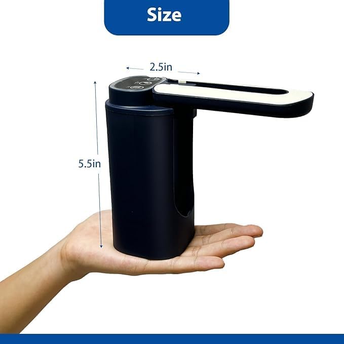 5 Gallon Water Bottle Pump Foldable Spout, Automatic Water Dispenser Type-C Charging Portable Electric Water Jug Dispenser (White)