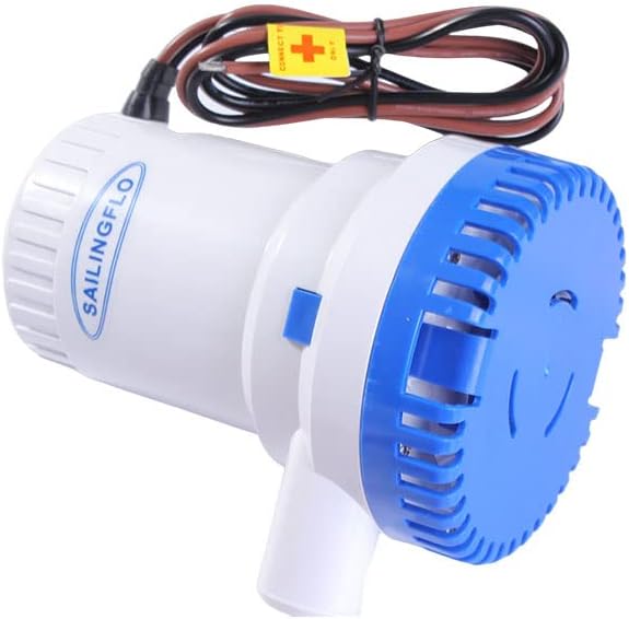12V Bilge Pumps for Boats-2000 GPH 1-1/8"(29mm) Outlet High Flow Rate Non-AutIomatic Bilge Water Pump,Submersible Boat Accessories,Electric Marine Bilge Pump Waterproof Reset