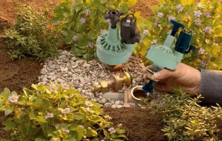 Automatic Converter Valve 24V for Sprinkler System, Irrigation Valve Adapter with Flow Control Adjustment & Manual Bleed Screw, Heavy Duty UV Resistant Outdoor Water Valve