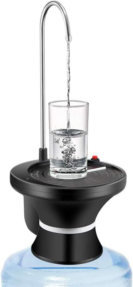 Drinking Water Dispenser Pump, Automatic Electric Drinking Water Bottle Pump for 2-5 Gallon Water Jugs, USB Rechargeable with 2 Switch Control, Stable and Portable for Home, Kitchen, Office, Camping