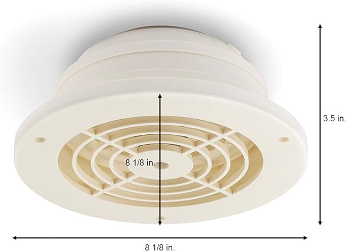 Dundas Jafine SEVZW Soffit Exhaust Vents Fits 4-Inch, 5-Inch and 6-Inch Duct , White