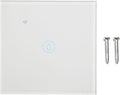 Smart 40A Water Heater Control Switch with Touch Panel Voice and App Control Compatible with System Timing Function ABS 94-V0 Fireproof Glass Panel for Home Automation (white)