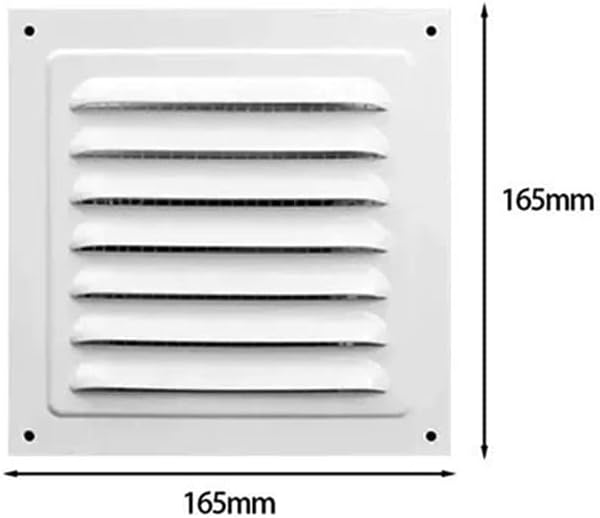 Adjustable Metal Louver Vent Grille - Durable Aluminum Ventilation Cover for Bathroom, Kitchen, Office(165x165mm)