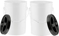 House Naturals 6 Gallon Large Bucket Pail Food Grade BPA Freee with Screw On Air Tight Lid(Pack of 2)