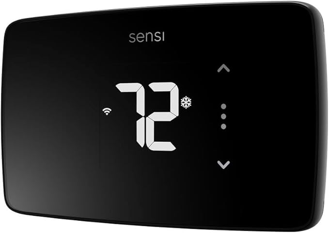 Sensi Lite Smart Thermostat, Programmable, WiFi, Easy DIY, Works With Alexa, ENERGY STAR Certified, ST25, Most Systems C-Wire Not Required, C-Wire needed with Heat/Cool Only & Heat Pump System – Black