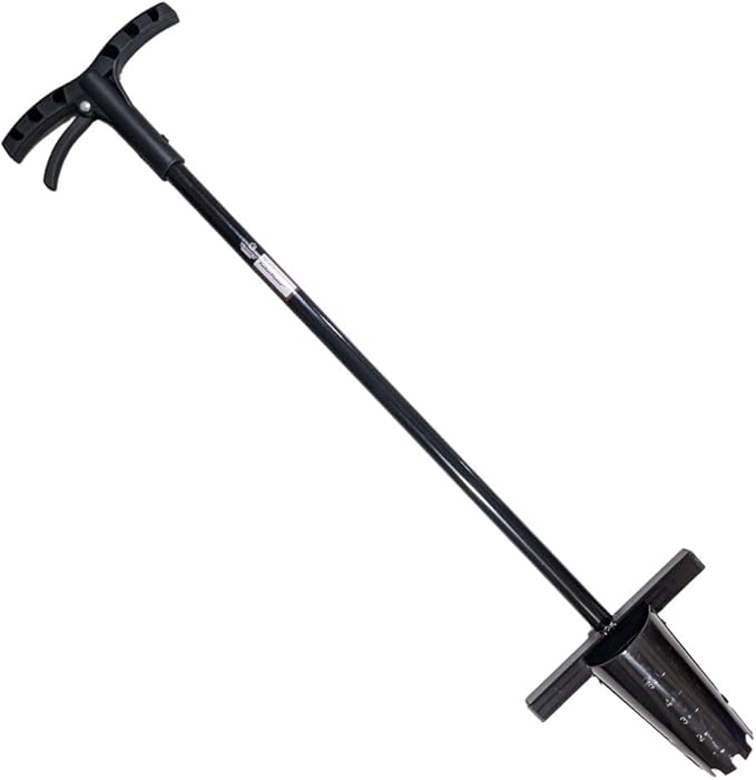 Bulb Planter Long Handle 39" Garden Tool - Walden Perfect Planter with Foot Bar for Tulips, Daffodils, Flowers - Heavy Duty Steel Bulb Transplanter Digger with Depth Markers, No Bending