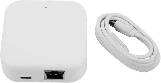 WiFi Gateway-Hub For TTLock App With Remote Control, Real Time Monitoring, Multiple Smart Door Lock Pairing, Compatible With G2 And G3 Models, ABS Housing, White(G3 wired)