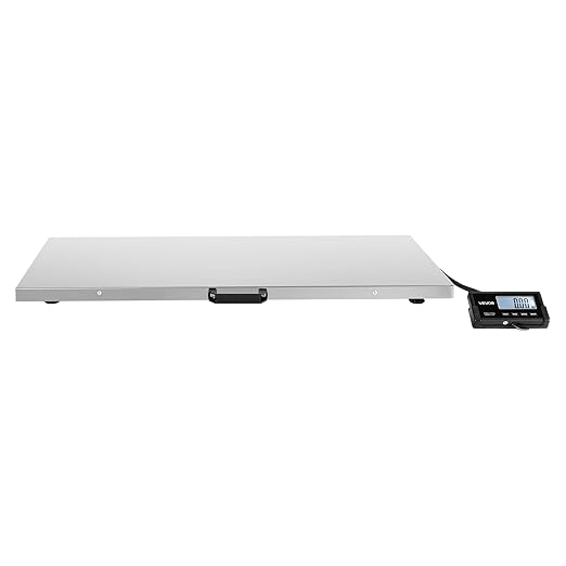 VEVOR Digital Shipping Scale, 0.1 lbs High Accuracy, 660 lbs Postal Scale with LCD Display, Hold/Tare Function & AC/DC Power Supply, Fit for Packages, Postage, Luggage, Battery & Adapter Included