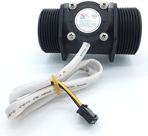 Flowmeter Liter Counter Totalizer with 4 Programmable Alarms with Flow Sensor for 1.5 inch Pipes (DN40)