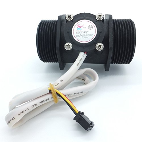 Flowmeter Liter Counter Totalizer with 4 Programmable Alarms and Reset Input + Flow Sensor for 1 1/2" inch Pipes (DN40)