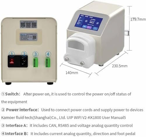 Stepper Motor Peristaltic Pump,Small Intelligent Variable Speed High Flow Lab Liquid Dosing Pump 1500ml/Min,LCD Display,Smart Dispensing Peristaltic Pump