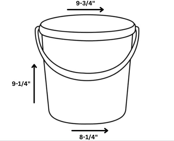 House Naturals 2 Gallon Black and Yellow Plastic Buckets Without lids BPA Free Food Grade Made in USA Pail (Pack of 2)