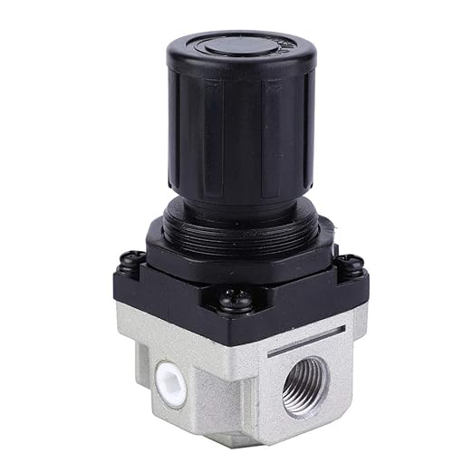 AR2000 02 G1/4 in Pneumatic Pressure Regulator with Meter, Adjustable Air Flowing Control Valve for Industrial Compressors, Filter System Accessories