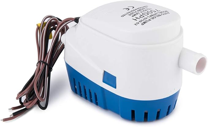 Dontmiss Automatic Submersible small Boat Bilge Pump 12v 750gph Auto with Float Switch，Snap-Off Strainer 3/4 inch (19mm) Outlet Dia, bilge pumps for boats, Ponds, Pools, Caravan RV