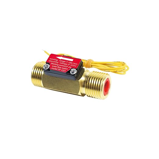 G1/2" Hall Effect Liquid Water Flow Switch Control Flowmeter Counter Meter for Humidifier Water Dispenser Shower Water Heater Copper BSP Male Thread 1-30L/Min