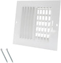 6 x 6 Inch [Duct Opening] Air Vent Covers for Wall or Ceiling - High Airflow 2 Way Steel Ventilation - Adjustable Wall/Ceiling Register, 7-3/4 Inch x 7-3/4 Inch [Overall Dimensions]