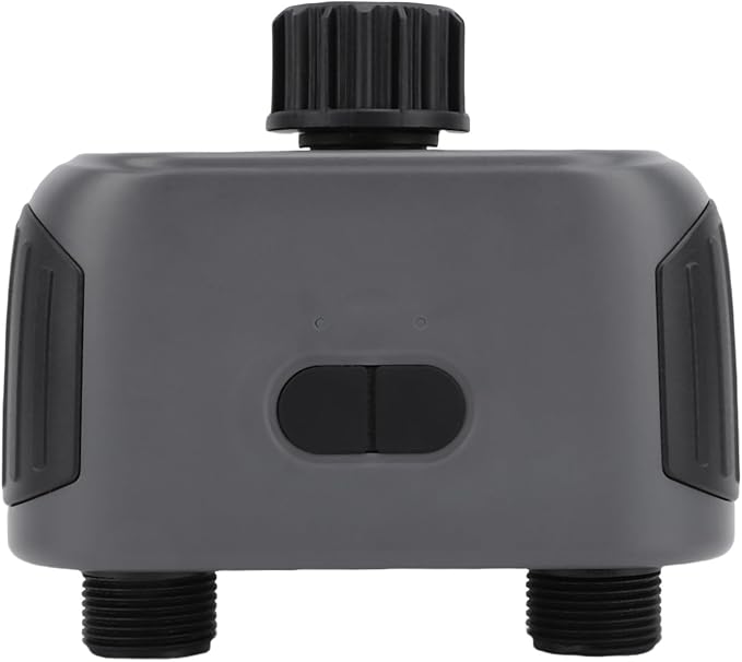 Zunate Bluetooth Irrigation Timer with 2 Outlets, Smart Water Valve Controller for Garden Drip and Sprinkler Systems Featuring Adjustable Weather Delay Settings