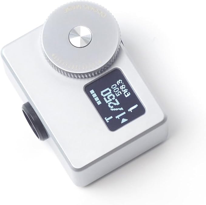 OLED Light Meter, Meter S Brass Version, New Screen Design, Real-time Metering and One-Button Metering for Vintage Cameras (Chrome)