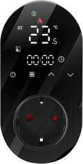 Luocute Smart WiFi Plug in Thermostat APP Remote Voice Control Energy Saving Mode Compatible with Electric Heating Equipment for Home Greenhouse Reptile Enclosure (Black)