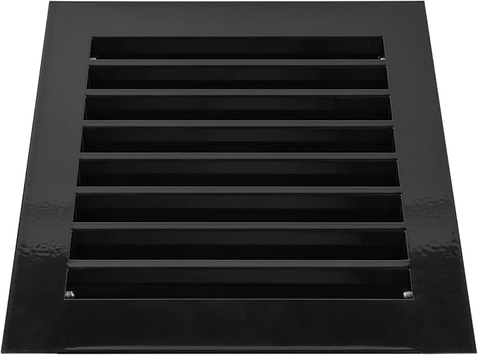 8" x 8" Inch Black Register Vent Cover - Square Industrial Return Air Vent Cover - Wall, Shed Vent, Foundation Vent - Wire Screen Mesh Crawlspace Louver Grille - Exhaust, Intake Gable Vent