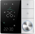 Smart Thermostat for House, Electric Floor Heating WiFi AC Thermostat with AI Smart Learning APP Control LED Digital Adjustable Knob Energy Saving DIY Programmable (Black and