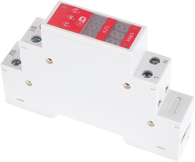 Smart Temperature Humidity Switch, WiFi Controller with Probe, 16A for Home Farm Remote Monitoring, Convenient DIN Rail Mount