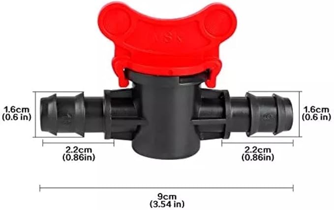 1/2" Drip Irrigation Shut-Off Valves – Barbed Connectors for Tubing & Water Lines (Multi-Pack Options) (2)