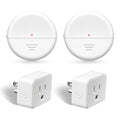 NineLeaf Wireless Motion Sensors Plug, PIR Sensor Outlet with Timer Setting to Auto Turn On/Off, Adjustable Detection Range, 15A/1500W Remote Control Plug for Christmas Lights, Fans(2Sensor 2Plugs)