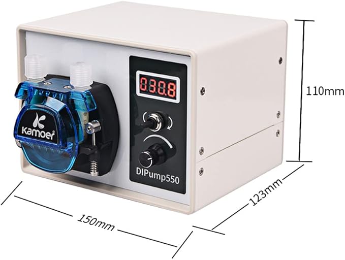 Kamoer DIP 3 Rotors Stepper Motor Peristaltic Pump 24V Small Intelligent Variable Speed High Flow Lab Liquid Dosing Pump 0-452 ml/min BPT Tube 4.8 mm ID x 8 mm OD White