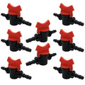3/8" Drip Irrigation Valve Fits 3/8" Drip Tubing In-Line Shut Off Switch Barbed Valve for Garden Lawn Irrigation Sprinkler System (Pack of 8)