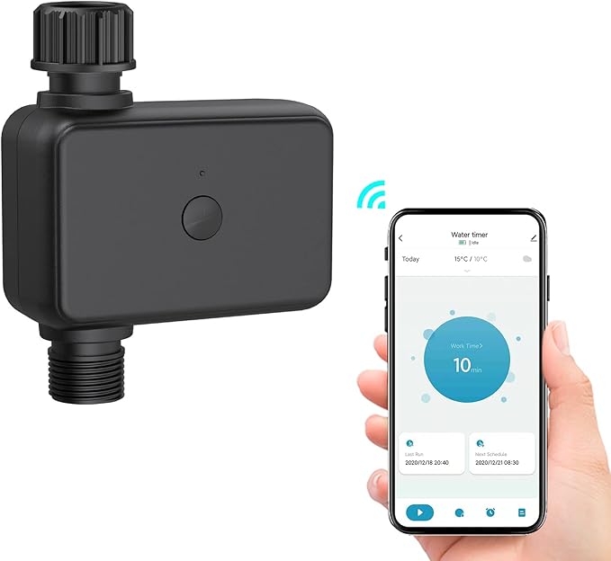 Smart Sprinkler Timer Hose Timer WiFi Irrigation Controller Auto Watering Weather Based Automatic Rain Delay for Outdoor Garden Yard Lawn