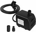 SongLong Submersible Pump 200GPH (800 L/H 15W) Ultra Quiet with Over Heating Protection 5.2ft High Lift for Fountains, Hydroponics, Ponds, Aquariums & More……