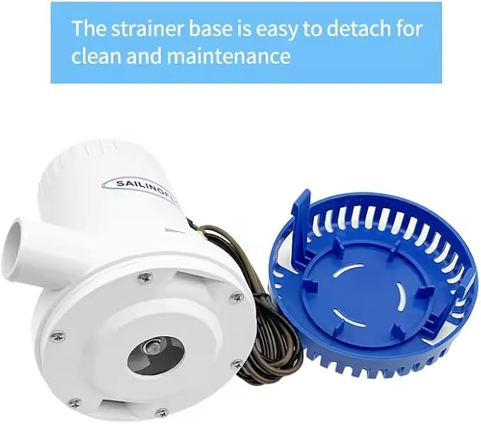 12V Bilge Pump-1500 GPH,1-1/8“(29mm) Outlet,Non-Automatic Submersible Marine Water Pump for Boat, Rvs,Pond