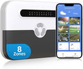 Smart Sprinkler Controller, 8 Zone WiFi Irrigation Controller with APP Control, Indoor Outdoor Automatic Water Timer, Weather-Based Skip & Custom Schedules, Easy DIY Installation