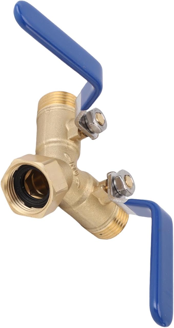 Dioche Y Valve Hose Heavy Duty Brass Garden Hose DiverterY Valve Splitter 3/4in Ergonomic Handle for Easy Water Control Ideal for Home and Garden Use