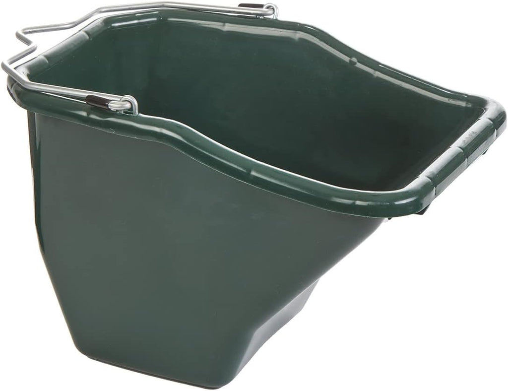Little Giant® Plastic Better Bucket | Horse Feed Pail | Ergonomically Designed | Flat Back Bucket | Made in USA | 10 Quarts | Green