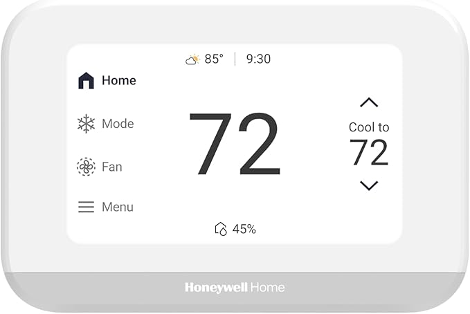 Honeywell Home X7B Smart Thermostat with Humidity Monitoring and Customizable Touchscreen Display, White
