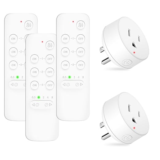 NineLeaf Wireless Control Countdown Outlet for Christmas Decor, Programmable and Expandable Electrical Switch, 500FT Range, 125V/15A/1875W Light Switch, 3Remote and 2Outlets