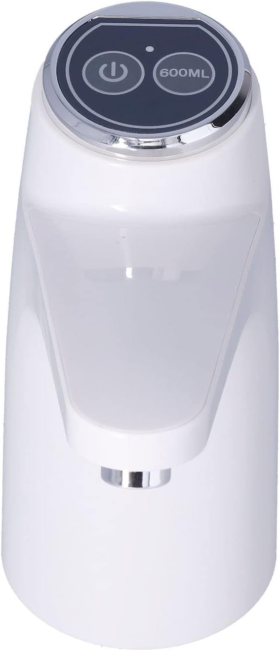 Electric Water Pump USB Rechargeable Smart Water Dispenser with Battery Indicator Quiet Operation for Home Office White Plastic Metal Construction Includes Tube USB Cable