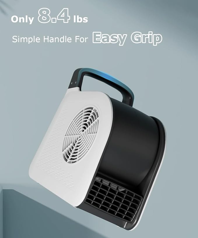 High Velocity Blower Fan for Drying Cooling and Ventilating, Portable Air Mover Floor Fan with 185° Rotation for Home Use or Job Site, Utility Fan with 3 Speeds, 2 Outlets, 130W 325CFM