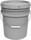 MKS Plastics 5-Gallon Bucket with Airtight Lid – Made in USA, Food Grade BPA Free Plastic, Heavy Duty Multi-Use, Metal Handle with Grip, Stackable Storage – Silver, 1 Pack