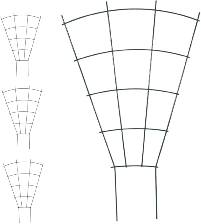 4pcs Garden Trellis for Climbing Plants and Vines – Metal Plant Support Frame for Flower Pots, Vegetable Climbing Stand for Outdoor and Indoor Garden Use