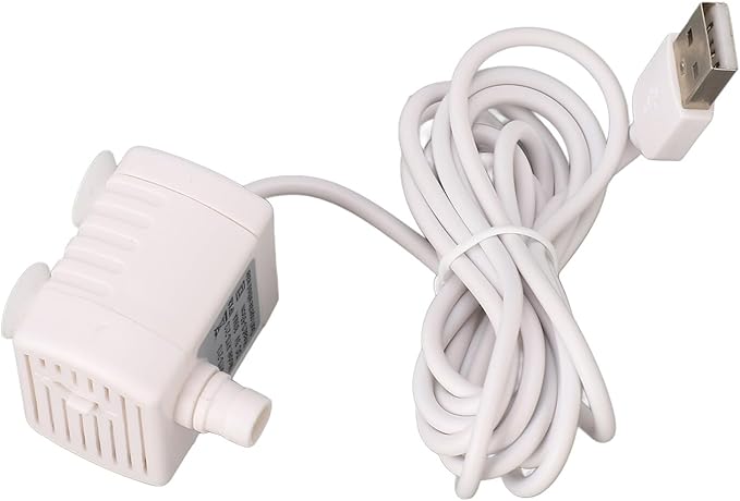 POCREATION Replacement Water Pump for Pet Fountain, Ultra Quiet USB Submersible Water Dispenser Pump with Auto Shut-Off, 5V Low Voltage for Cat and Dog Fountains
