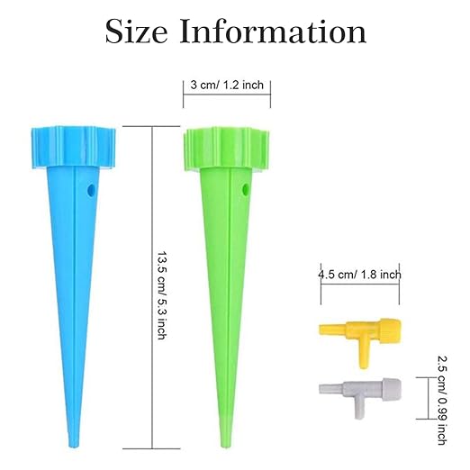 Drip Irrigation System Garden Watering System 12PCS Self Watering Spikes Devices Vacation Automatic Drip Irrigation Kits Adjustable Valve Plant Water Irrigation Control System for Garden Flower Bed