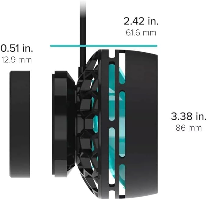 AquaIllumination AI Nero 7 Submersible Wavemaker Pump with Fish Guard – 4000 GPH Aquarium Flow, Compact Powerhead for Saltwater Reef Tanks, SPS/LPS Coral Growth & Circulation (Nero 7)