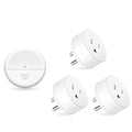 NineLeaf Wireless Motion Sensor Outlet, 15A/1500W, Adjustable Sensing Mode, 260FT Wireless Light Switch Transmitter, No Wiring, Long Time Delay, for Lights, Bathroom Fan, Garage(1Sensor 3Plugs)