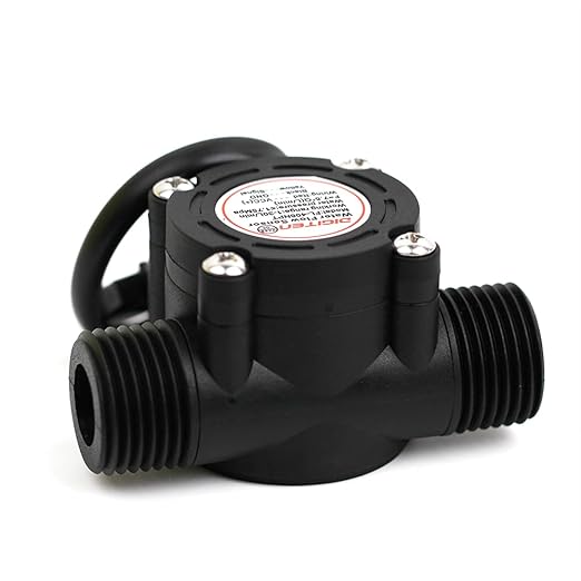 G1/2 ’’ Flow Hall Sensor with NPT Thread, 1-30L/Min Flow Meter, Flowmeter Counter, Arduino, Raspberry Pi, and Reverse Osmosis Filter Compatible