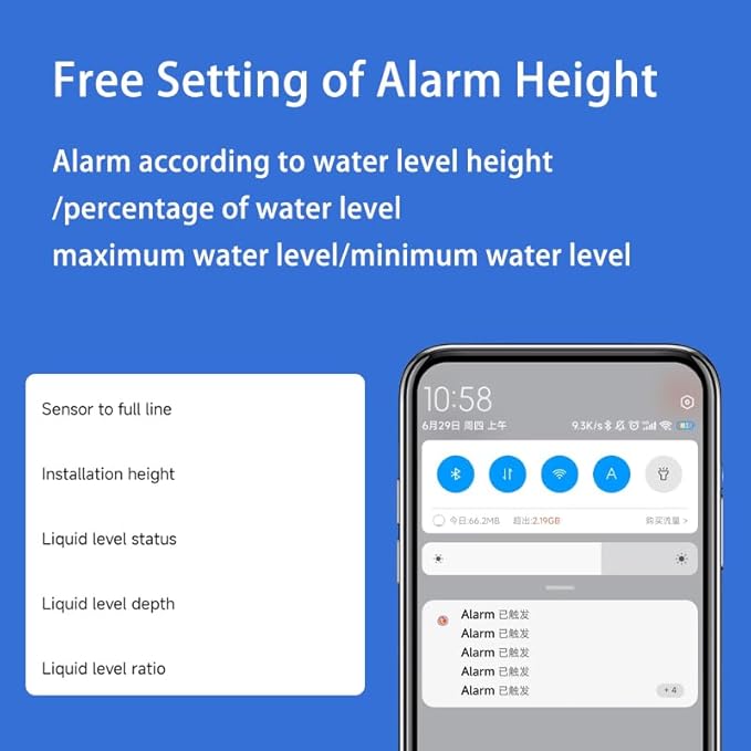 Smart TLC2206 WiFi Water Oil Fuel Liquid Tank Level Monitor Indicator Controller Remote Water Level Sensor TUYA Intelligent Liquid Level Detector